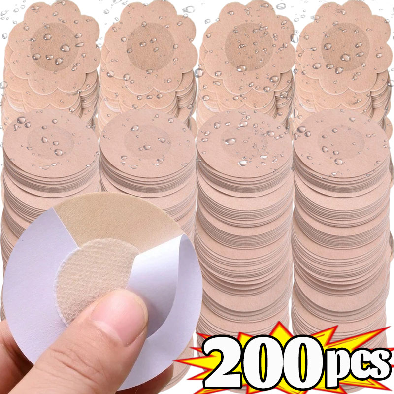 Strapless Bra Adhesive - แผ่นปิดจุกนมแบบแปะสำหรับผู้หญิง 10/200 ชิ้น เทปยกกระชับหน้าอก แผ่นปิดจุกนมแบบใส ใช้แล้วทิ้ง